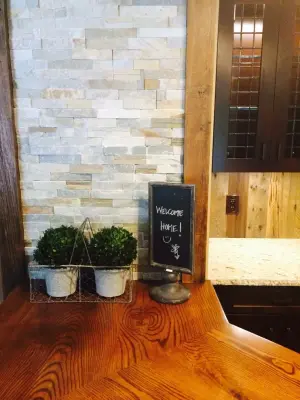 Personalized Upcycled Timber Bar by Tanya Rynicke Interiors, LLC