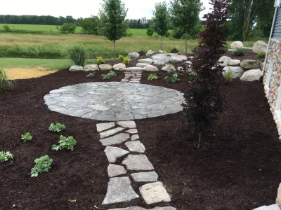 Flagstone Patio by Green Concepts Landscaping