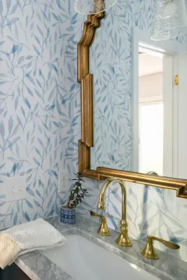 Forest Powder Room — Interior Design & Decorating project by Kelly Marino Designs