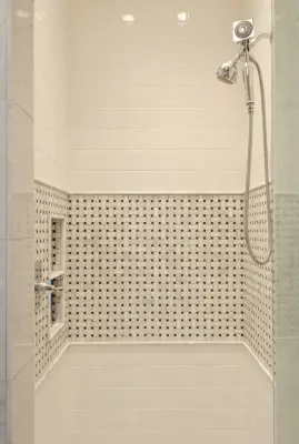 Monochrome Boys' Bath by Audrey Curl Interiors