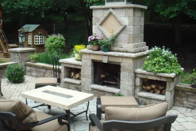 Firepits & Fireplaces by Green Meadows Landscaping Inc.