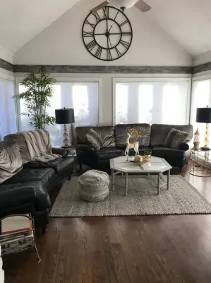 Chesterfield Fireplace Lounge — Interior Design & Decorating project by Morfio Design LLC