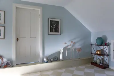 Claverack New York Rustic Hallway and Bathroom by Amy Krane Color Consulting