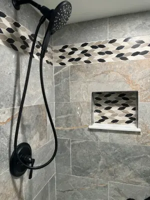 Natural Hued Guest Bathroom — Interior Design & Decorating project by Bonae Interiors