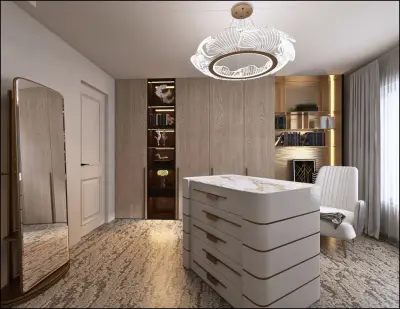 Chic Dressing Room/Guest Area — Interior Design & Decorating project by DomaVita Design