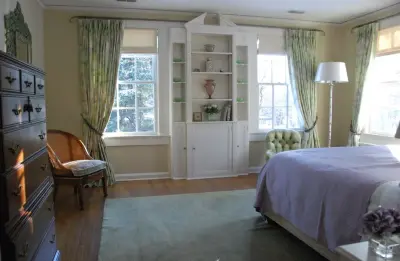 Chic Guest Room in Lake Forest by Tina Dann-Fenwick Interiors