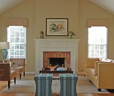 Lake Forest Living Room Fireplace Makeover by Tina Dann-Fenwick Interiors