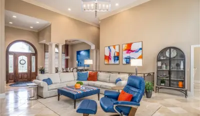Vibrant Living and Dining Room Renovation by Tipp Interiors
