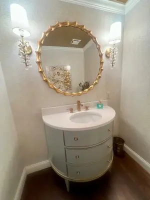 Chesterfield Guest Washroom — Interior Design & Decorating project by Morfio Design LLC