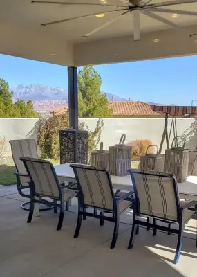 Flexible Indoor/Outdoor Dining Spaces by Interiors By Design, LLC