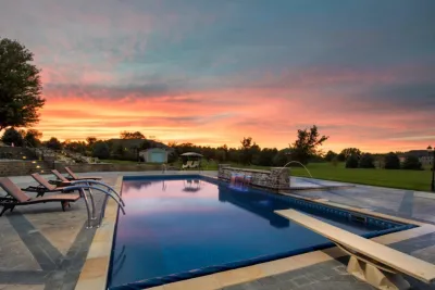 Magnificent Private Swimming Pool From Dream Mansion — Landscape Construction project by Groundscapes, Inc.