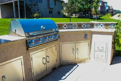 Vintage Southwestern-Style Kitchenette and Patio by Groundscapes, Inc.