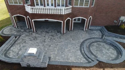 Large Patio with Fireplace by H2O-Matic Outdoor Creations