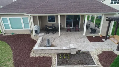 Patio with Pergola — Landscape Construction project by H2O-Matic Outdoor Creations in Concord