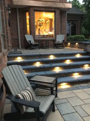 Patio with Outdoor Kitchen — Landscape Construction project by H2O-Matic Outdoor Creations in Charlotte