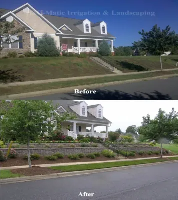 Before/After Pictures — Landscape Construction project by H2O-Matic Outdoor Creations