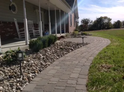 Paver Sidewalk by Hackman Lawn & Landscape