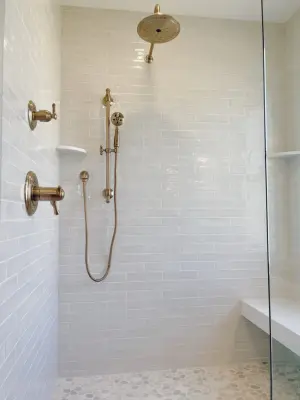 Elevated Natural Primary Bathroom by DesignFive, LLC - Steve Shorthouse
