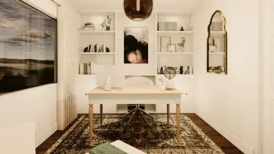 Home Workspace Renovation — Interior Design & Decorating project by Wanderlust Home Interiors Inc.