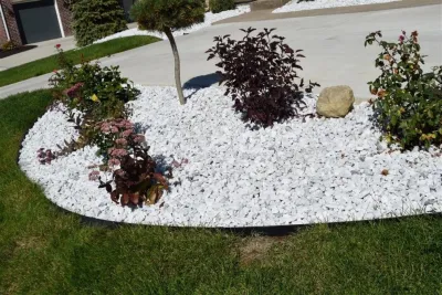 Rock edging n flower bed — Landscape Construction project by H&S Professional Lawncare And Property Maintenance
