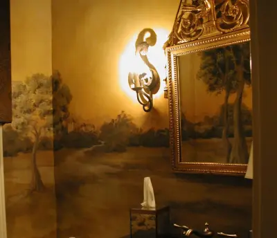 Arlene Gold's Mural in the Powder Room — Interior Design & Decorating project by Arlene Gold Design