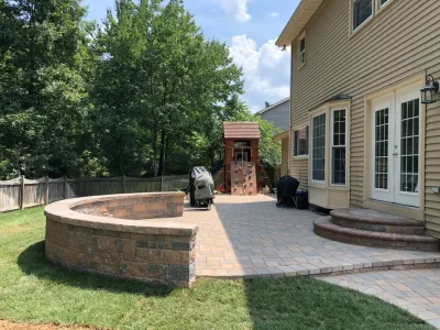Paver Patio - Cabin Branch Drive, Sterling, VA — Landscape Construction project by HEMAX Construction Services & Landscaping, LLC