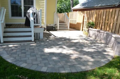 Paver patio, walkway and seat wall - 2nd Street North, Arlington, VA — Landscape Construction project by HEMAX Construction Services & Landscaping, LLC
