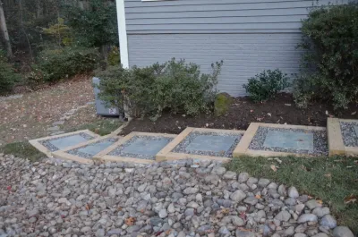 Timber and Flagstone Steps — Landscape Construction project by HEMAX Construction Services & Landscaping, LLC