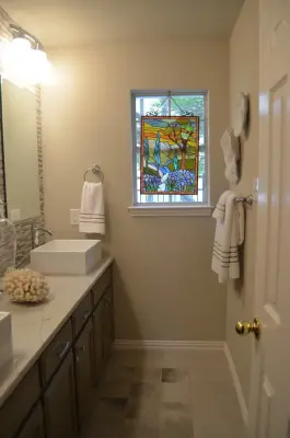 Transitional Bathroom Decor — Interior Design & Decorating project by Kim Kenney, Allied ASID