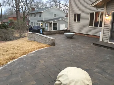 Patio & Fire Bowl — Landscape Construction project by High Rock Land & Hardscapes in Burlington