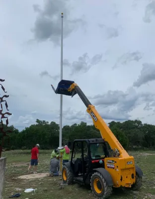 Flag Poles — Landscape Construction project by Hill Country Land Improvement