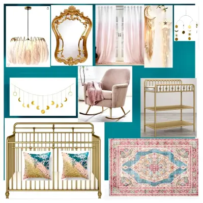 Enchanting Teal Nursery — Interior Design & Decorating project by Rooms By Rach, LLC