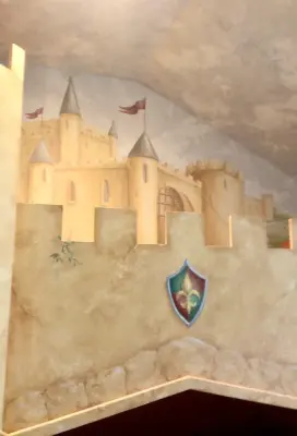 Castle-Themed Bunk Bed with Bookshelves and Hand-Painted Murals — Interior Design & Decorating project by Arlene Gold Design
