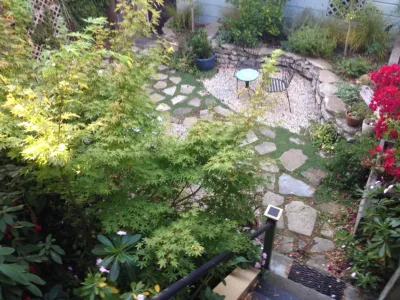 Small Backyard with Recycled Concrete Patio — Landscape Construction project by Hortus Design Sustainable Landscapes in San Francisco