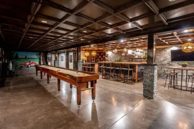 New York Basement Entertainment Space by Inspired Space Design, LLC