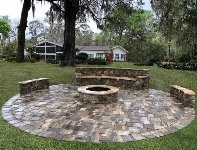Backyard Fire Pit with Seating by Hyer Quality Hardscape & Landscape
