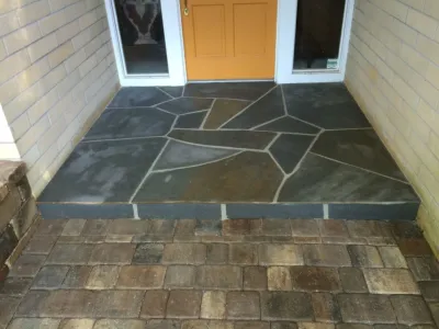 Entry Way Steps & Landing — Landscape Construction project by Hyer Quality Hardscape & Landscape