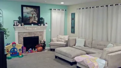Family Room in Blue for You by Jeff Rice, Decor Designs, Inc.