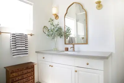 Bohemian Luxury Bathroom — Interior Design & Decorating project by Erin Melkonian Designs