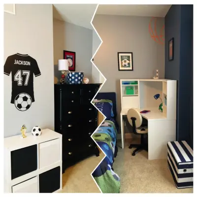 Soccer-Themed Boys' Bedroom — Interior Design & Decorating project by Miracle Makeover Designs, LLC