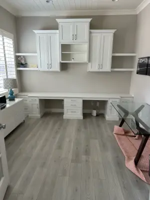 Workspace Shelving — Custom Cabinets & Cabinetry project by Stone Ridge Cabinets