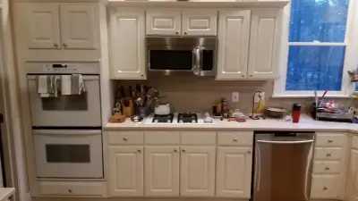Curly Maple Flat-Panel Cabinets for the Kitchen — Custom Cabinets & Cabinetry project by Deutsch Design LLC