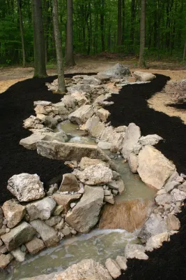 Pond-less waterfall — Landscape Construction project by Indian Run Landscaping II, LLC