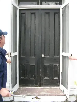 Door Replacement in 1801 Solid Brick Home — Custom Cabinets & Cabinetry project by Butler Restorations LLC
