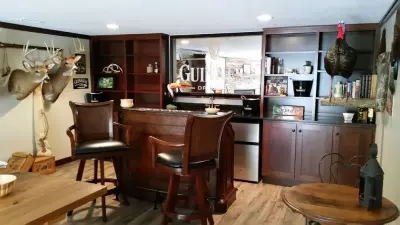 Underground Lounge/Personal Retreat — Custom Cabinets & Cabinetry project by Healey Custom Cabinetry LLC