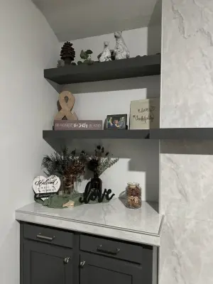 1980s Fireplace Wall Renovation — Custom Cabinets & Cabinetry project by Bartek Construction Inc.