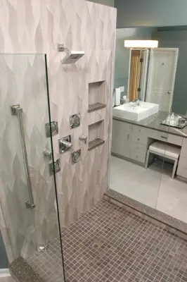 Evendale Modern Master Bathroom — Custom Cabinets & Cabinetry project by Legacy Kitchens