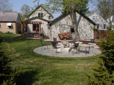 Bluestone Patio with Fire Element by J.R. Thomas Landscaping, Inc.