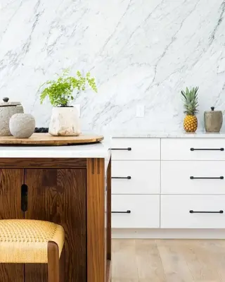 Oak Kitchen Island with Granite Top — Custom Cabinets & Cabinetry project by Eurocraft Inc