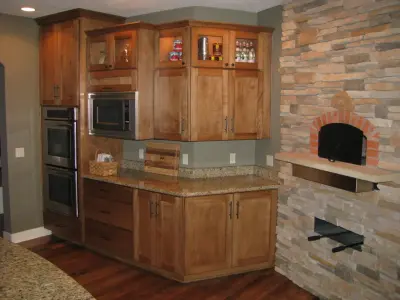 Classic Shaker Kitchen Featuring Pizza Oven — Custom Cabinets & Cabinetry project by Kelwood Designs LLC & Cabinetry